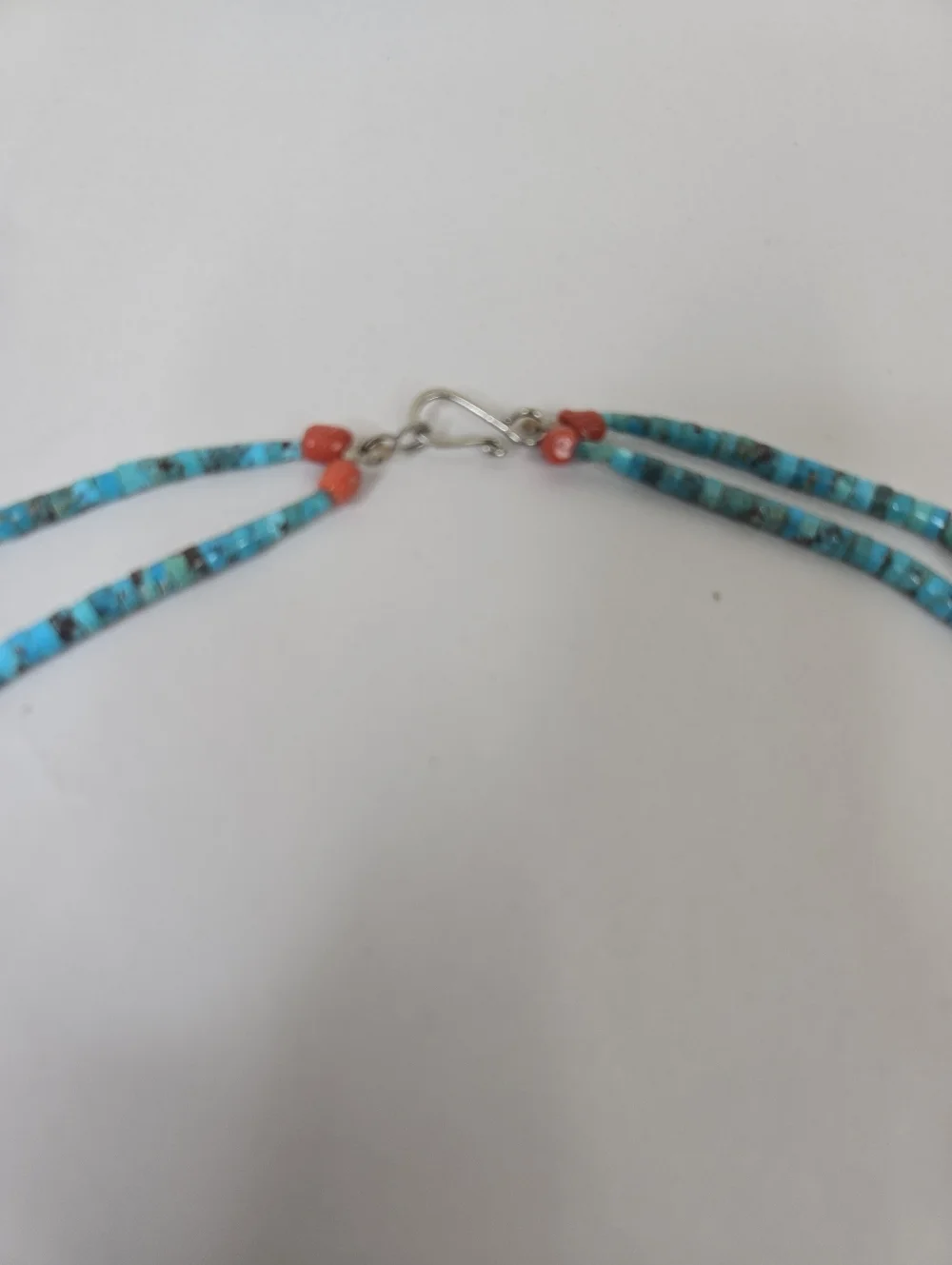 Native American Southwestern Turquoise Double Strand Necklace Nuggets-Heshi Bead